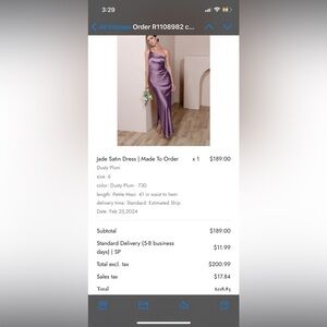 Revelry Jade satin dress in dusty plum